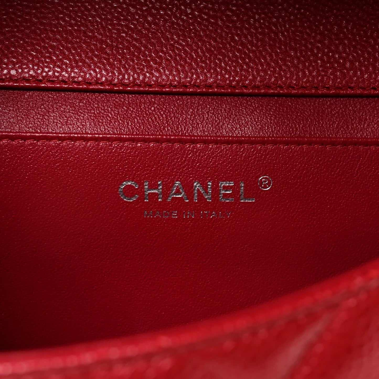 Caviar Quilted Clutch With Chain Flap Red