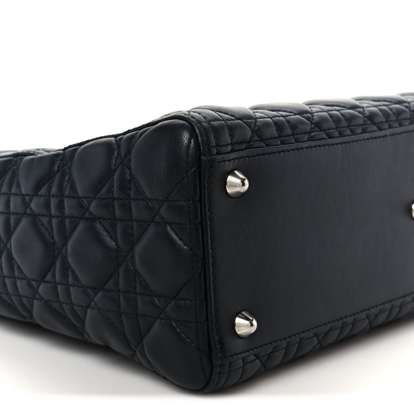 Lambskin Cannage Large Lady Dior Navy Blue