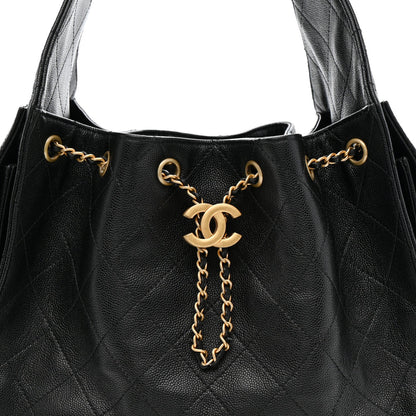 Caviar Quilted Small Chanel 25 Handbag Black