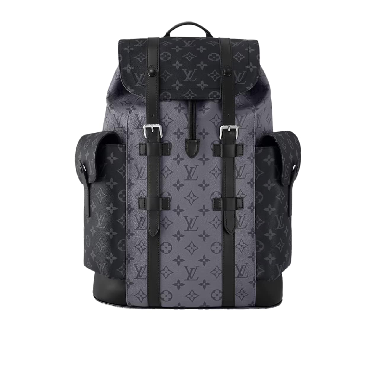 LOUIS VUITTON CHRISTOPHER MM MONOGRAM ECLIPSE BLACK AND GREY 33CM M45419