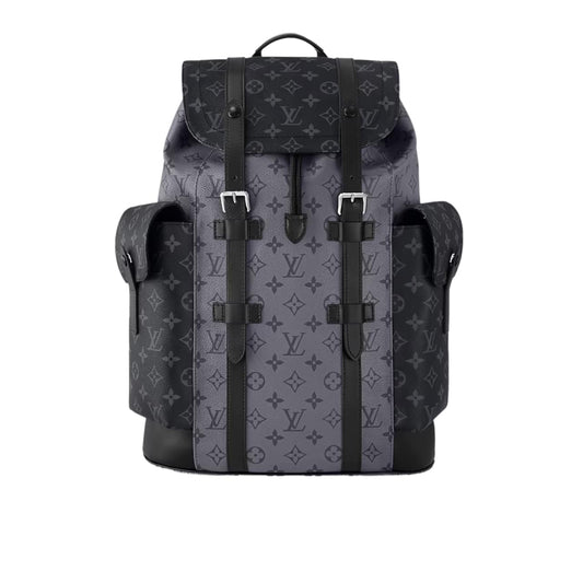 LOUIS VUITTON CHRISTOPHER MM MONOGRAM ECLIPSE BLACK AND GREY 33CM M45419