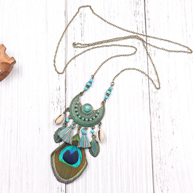 Collares bohemios vintage con borlas geométricas y patchwork