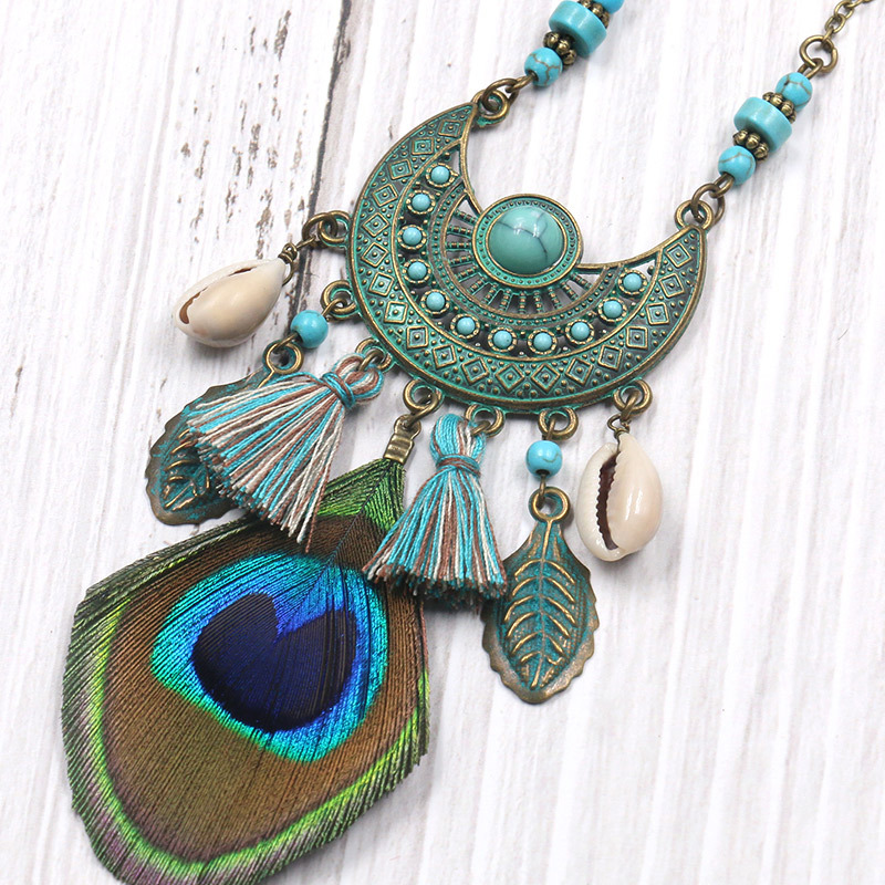 Collares bohemios vintage con borlas geométricas y patchwork