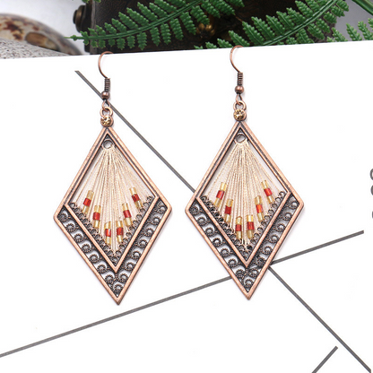 Pendientes vintage de patchwork geométrico