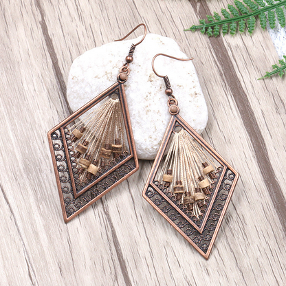 Pendientes vintage de patchwork geométrico