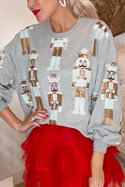 Tops casuales con cuello redondo y estampado de patchwork