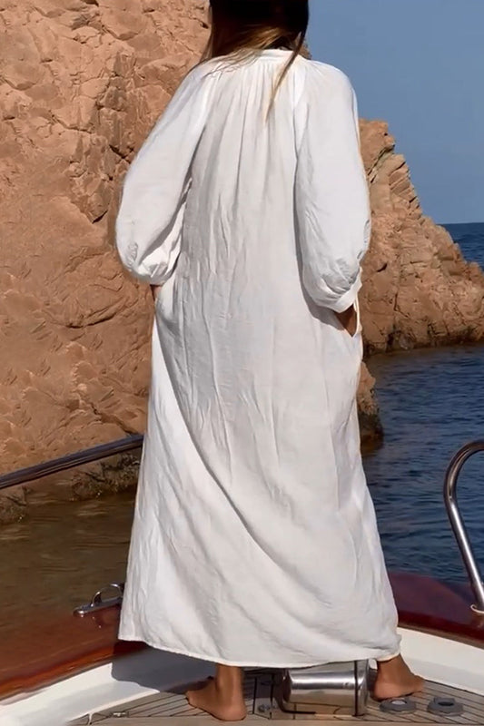 Traje de baño con bolsillos sólidos Vacation Simplicity
