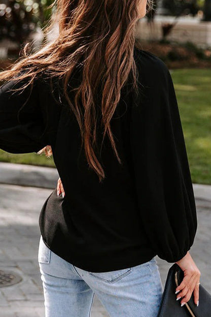Blusas casuales sencillas con cuello en V liso (3 colores)