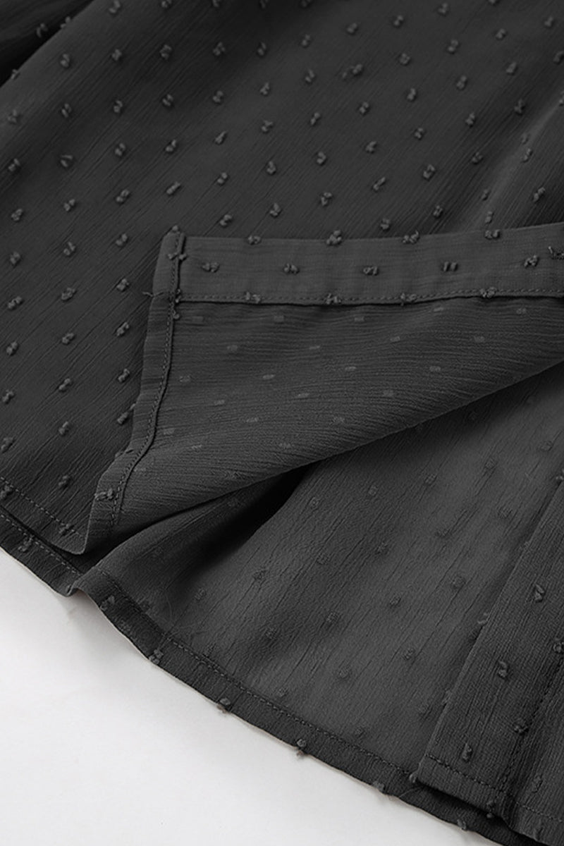 Blusas elegantes y elegantes con cuello mandarín y volantes lisos