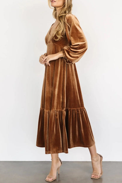 Vestidos elegantes y sencillos con escote en V y volantes lisos (5 colores)