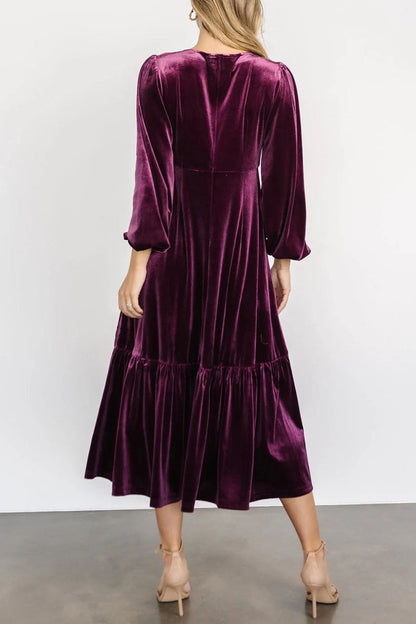 Vestidos elegantes y sencillos con escote en V y volantes lisos (5 colores)