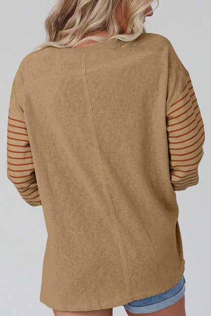 Blusas casuales con cuello redondo y bloques de colores en contraste (5 colores)