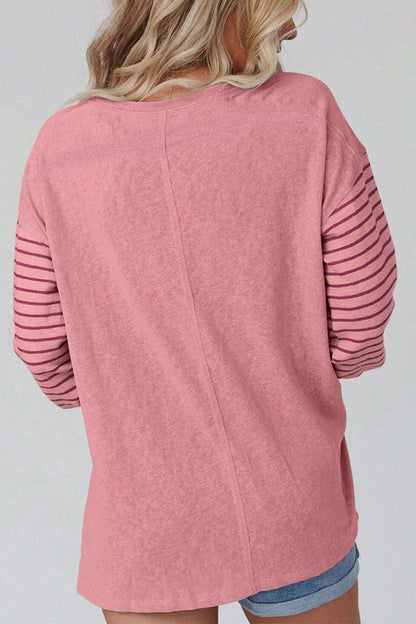 Blusas casuales con cuello redondo y bloques de colores en contraste (5 colores)