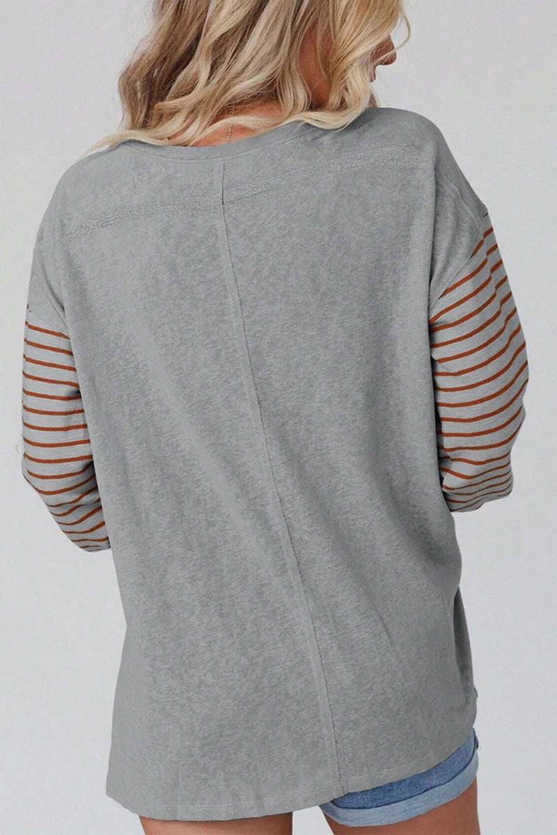 Blusas casuales con cuello redondo y bloques de colores en contraste (5 colores)