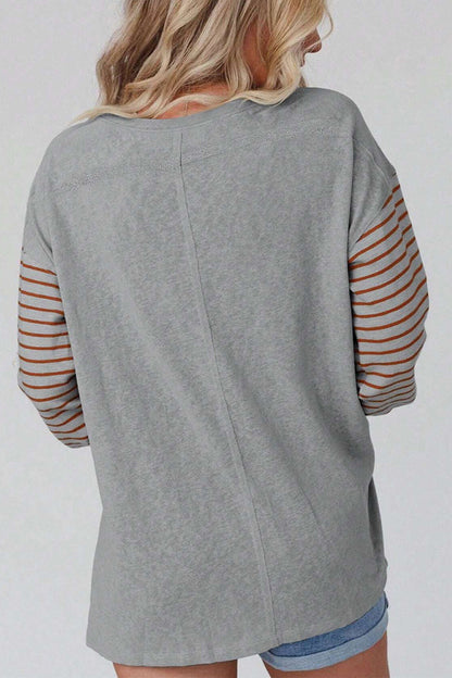 Blusas casuales con cuello redondo y bloques de colores en contraste (5 colores)