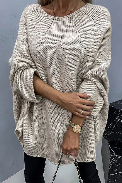 Tops casuales de cuello redondo de tejido liso y simplicidad