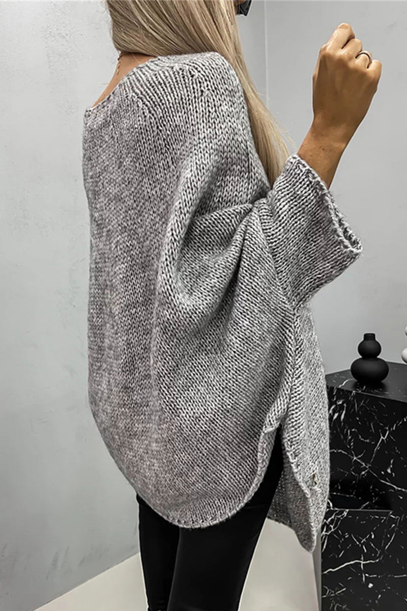 Tops casuales de cuello redondo de tejido liso y simplicidad
