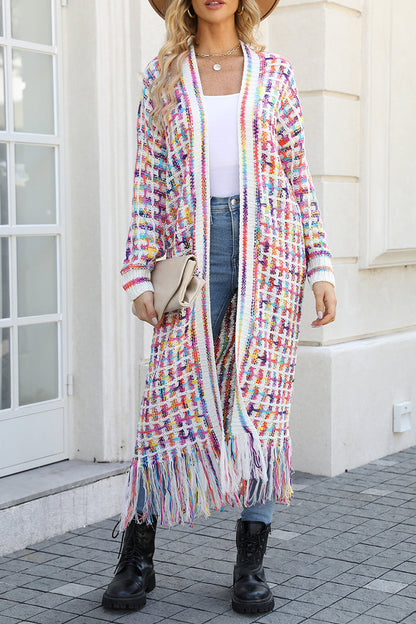 Dulces y elegantes tops con cuello de cárdigan con borlas