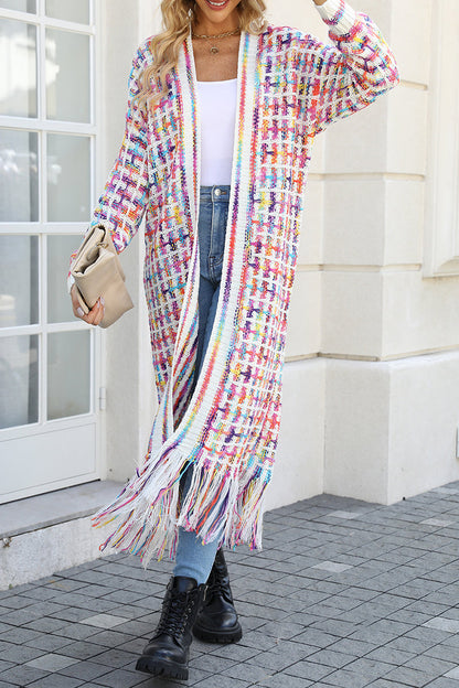Dulces y elegantes tops con cuello de cárdigan con borlas