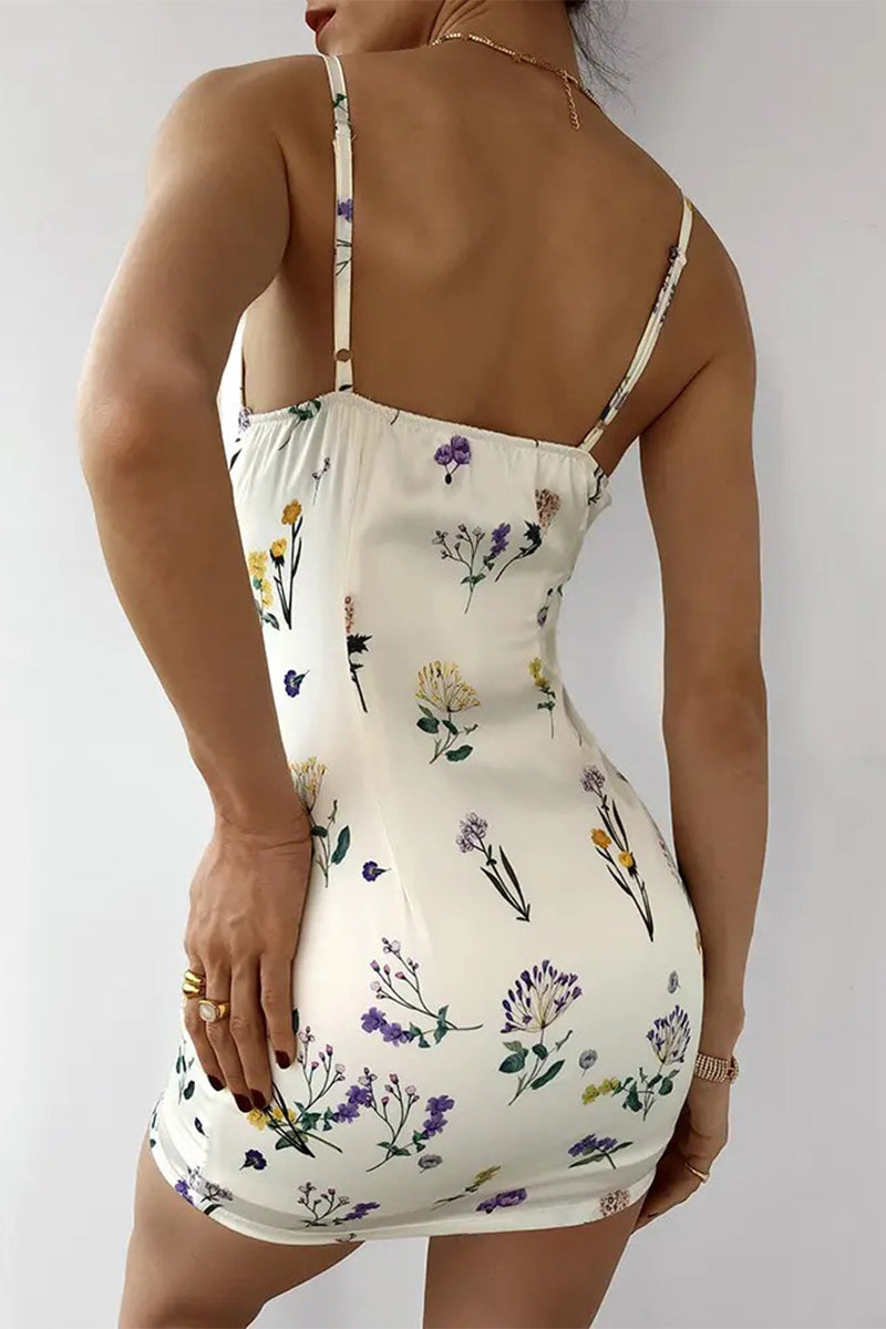 Vestido sexy con estampado floral y cuello cuadrado (3 colores)