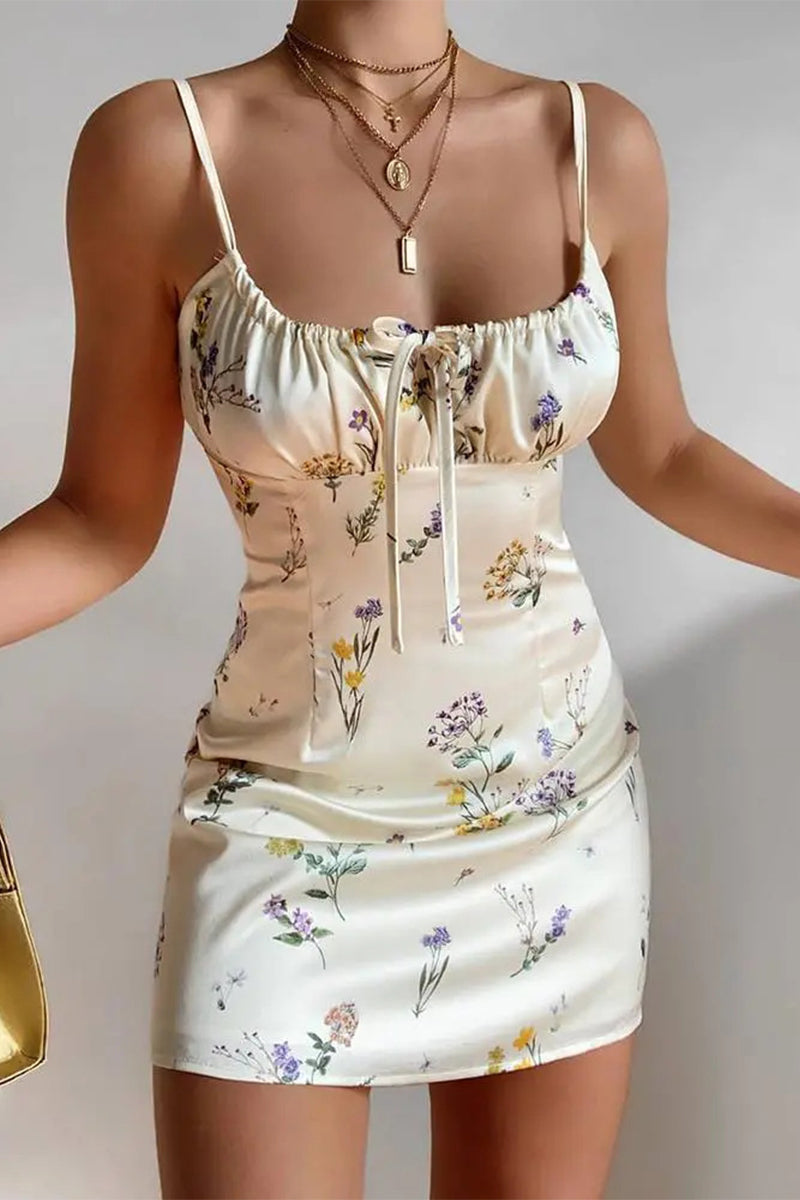 Vestido sexy con estampado floral y cuello cuadrado (3 colores)