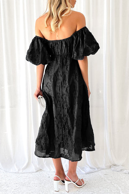 Vestidos elegantes y dulces de corte A con hombros descubiertos y pliegues lisos (3 colores)