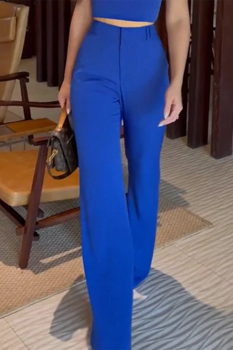 Elegante conjunto de dos piezas sin mangas con cuello cuadrado y bolsillo liso