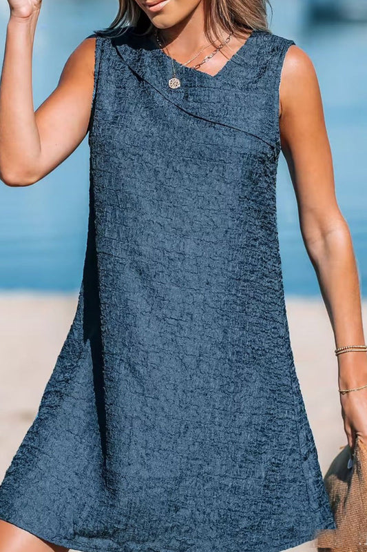 Vestidos casuales sólidos con cuello en V irregulares