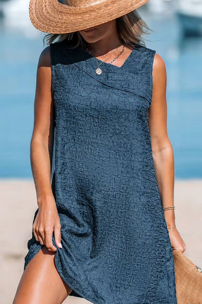 Vestidos casuales sólidos con cuello en V irregulares
