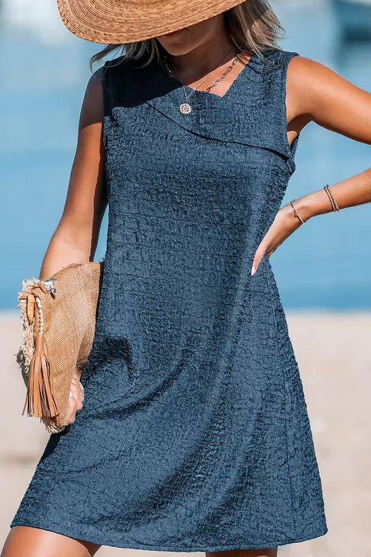 Vestidos casuales sólidos con cuello en V irregulares