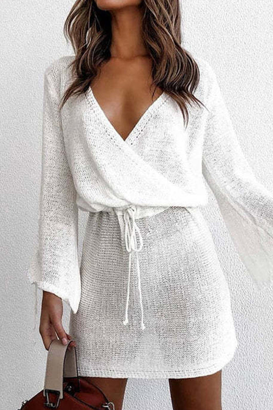 Traje de baño sexy de vacaciones con frenillo ahuecado y sólido