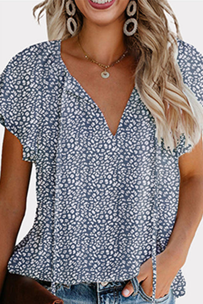 Blusas casuales con cuello en V y estampado de patchwork (8 colores)