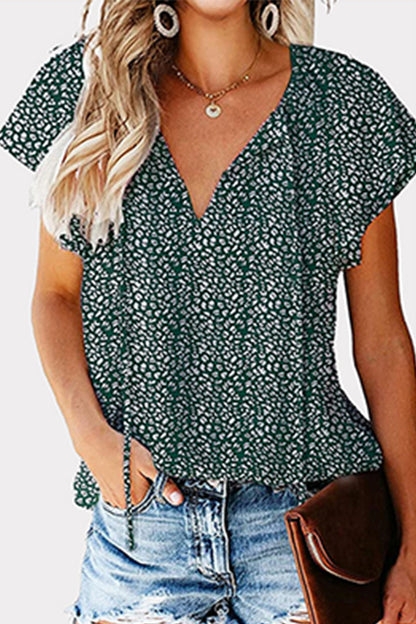 Blusas casuales con cuello en V y estampado de patchwork (8 colores)