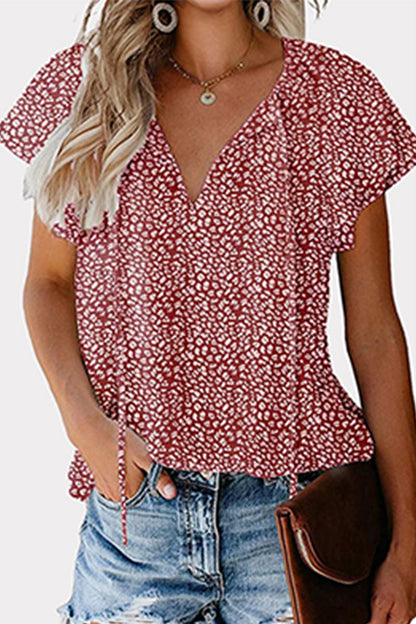 Blusas casuales con cuello en V y estampado de patchwork (8 colores)