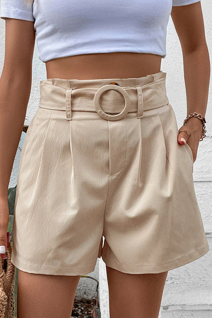 Pantalones casuales lisos con bolsillos, sueltos, de cintura alta, rectos, de color liso