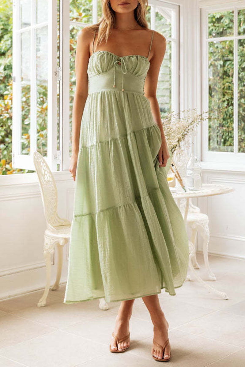 Vestidos con falda de cintura doblada, de patchwork liso y sencillos y sexys