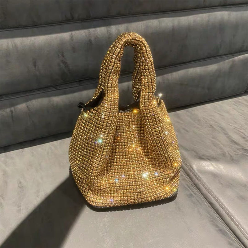 Bolsos elegantes de celebridades con cadenas sólidas y lentejuelas y diamantes de imitación (5 colores)