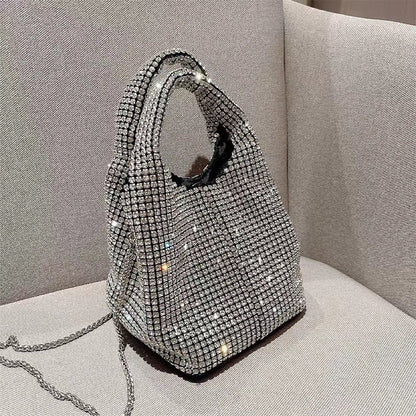 Bolsos elegantes de celebridades con cadenas sólidas y lentejuelas y diamantes de imitación (5 colores)