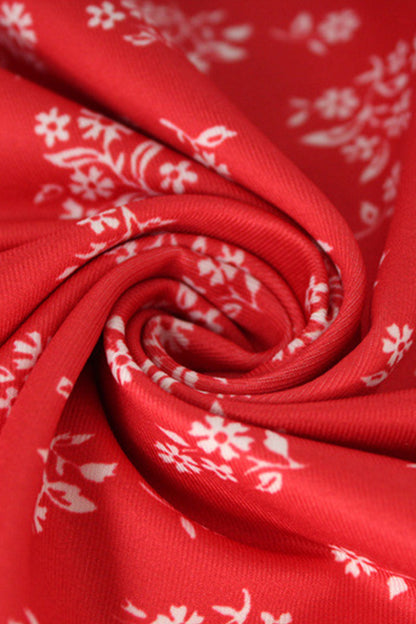 Vestidos sexis de falda de un solo paso con cuello en V y patchwork floral