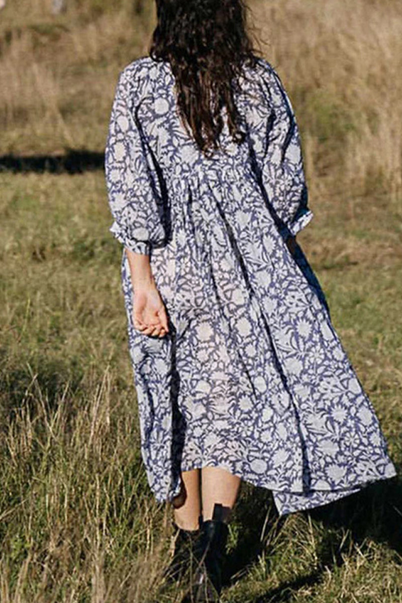 Vestido playero informal de vacaciones con estampado de camuflaje y cuello en V de patchwork