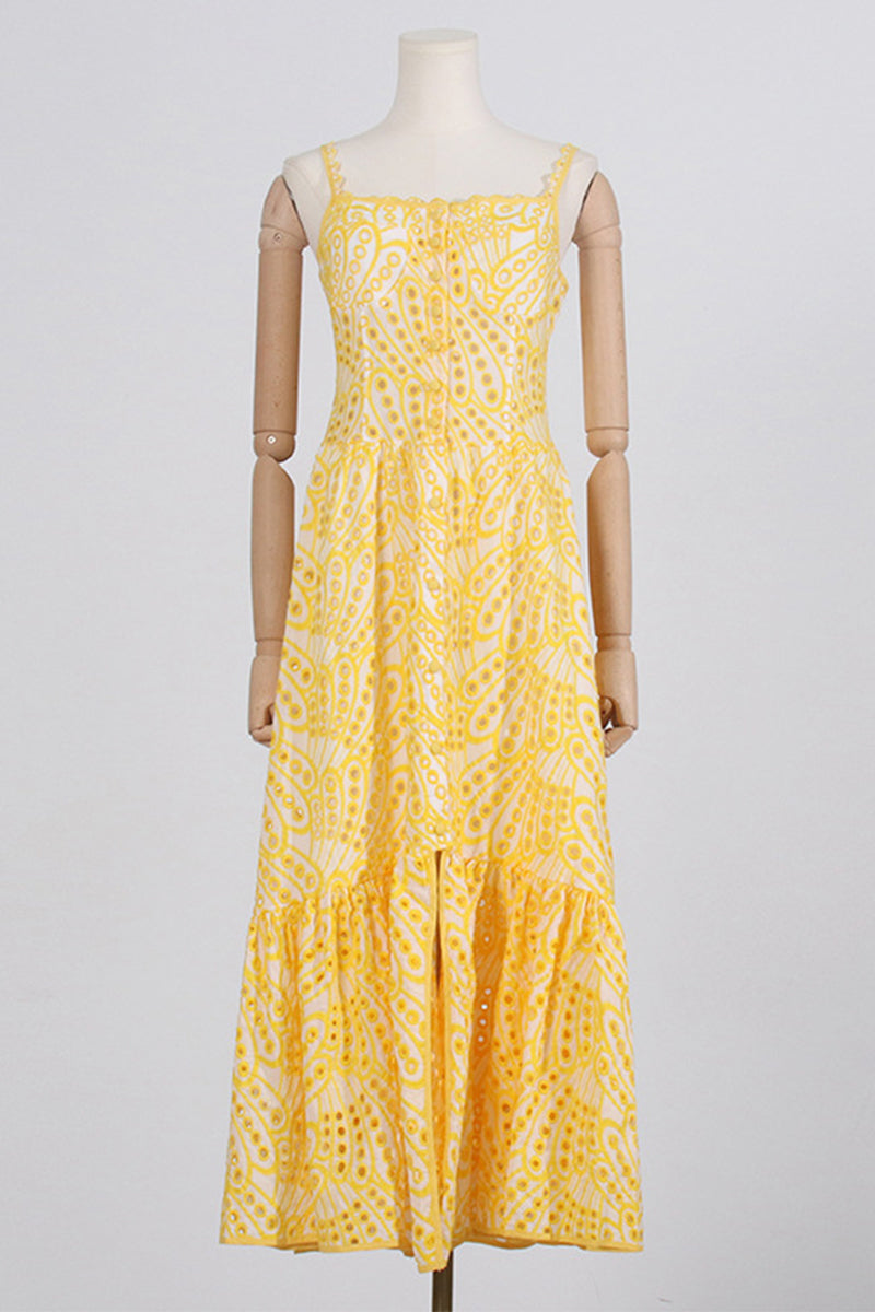 Vestido elegante y dulce con cuello cuadrado, de patchwork, liso y ahuecado (4 colores)