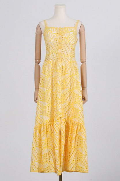 Vestido elegante y dulce con cuello cuadrado, de patchwork, liso y ahuecado (4 colores)