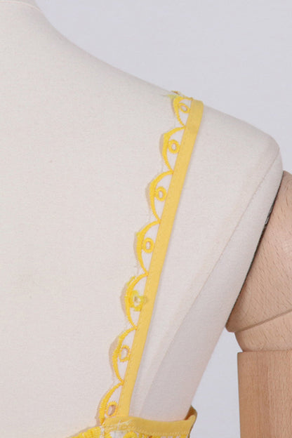 Vestido elegante y dulce con cuello cuadrado, de patchwork, liso y ahuecado (4 colores)
