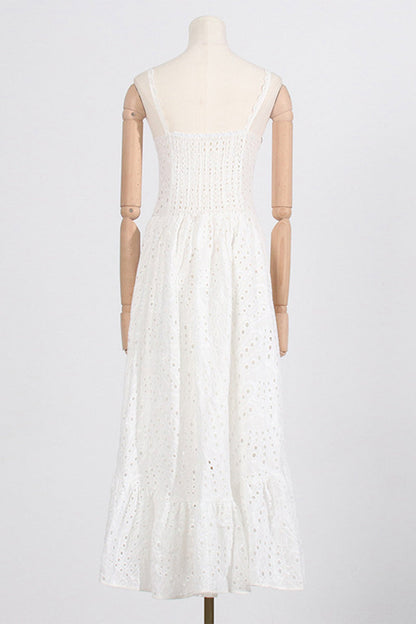Vestido elegante y dulce con cuello cuadrado, de patchwork, liso y ahuecado (4 colores)