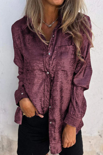 Blusas casuales de cuello vuelto con lentejuelas lisas (8 colores)