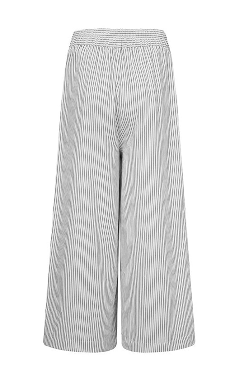 Pantalones casuales a rayas con bolsillos y botones, holgados, de cintura alta y pierna ancha, con estampado completo (3 colores)