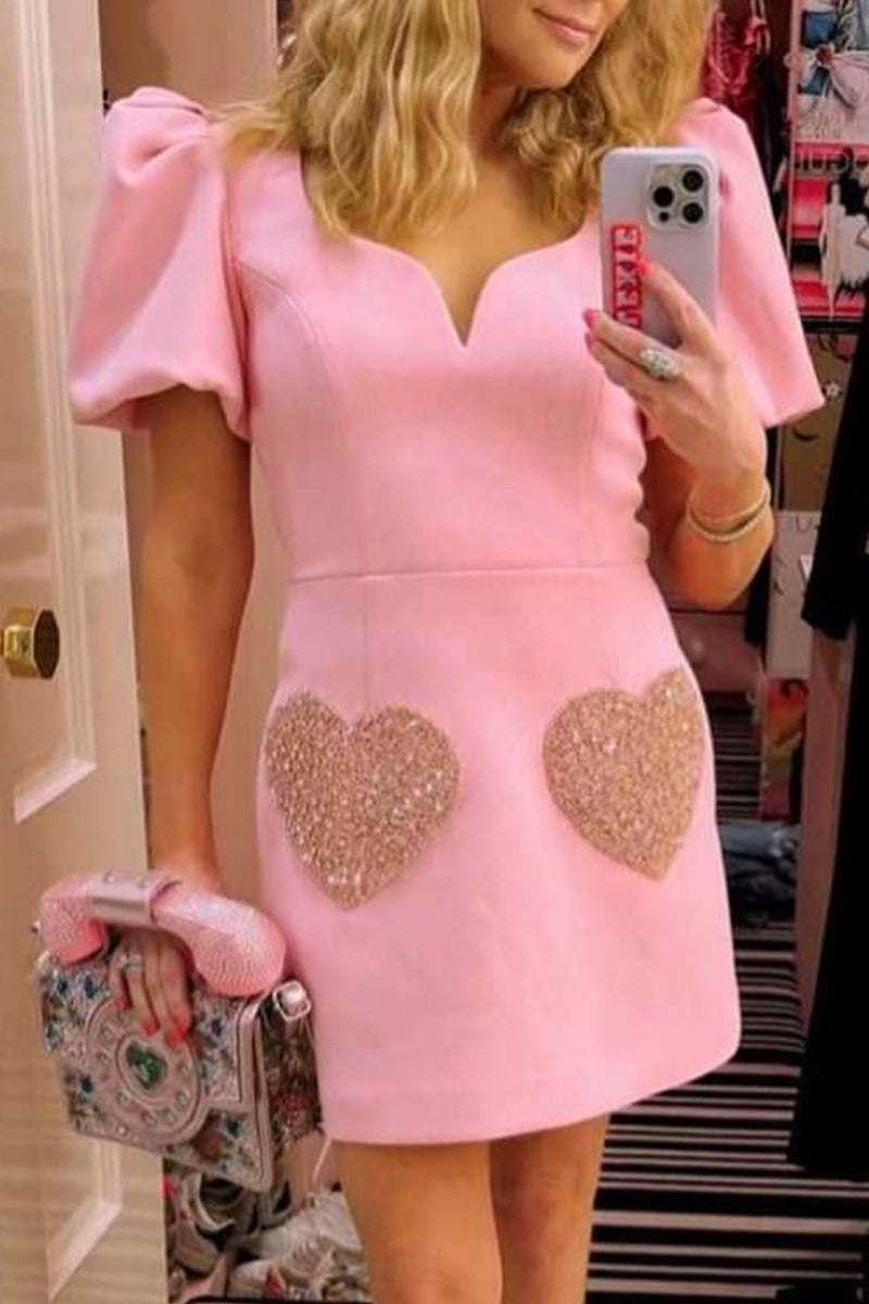 Vestidos de princesa con escote en V, elegantes y lisos, con pliegues