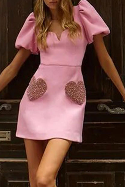 Vestidos de princesa con escote en V, elegantes y lisos, con pliegues