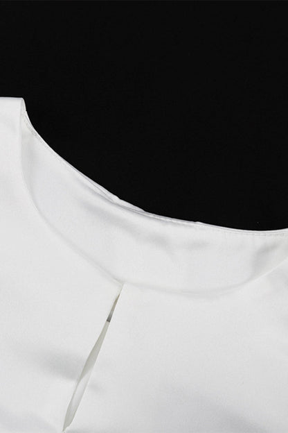 Blusas elegantes de cuello redondo de color liso de celebridades