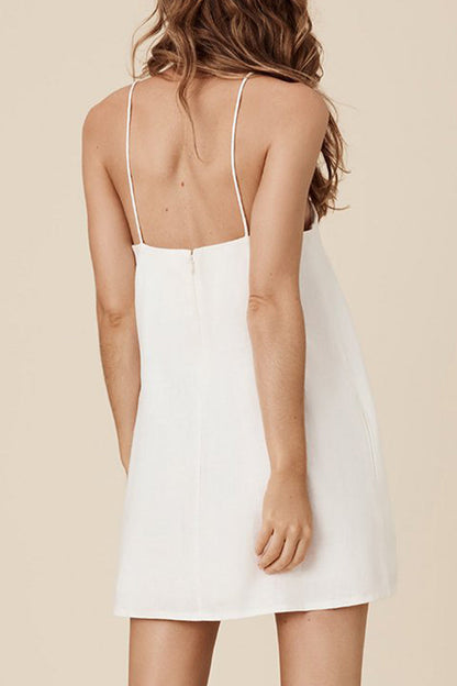 Vestidos casuales lisos con espalda descubierta y tirantes